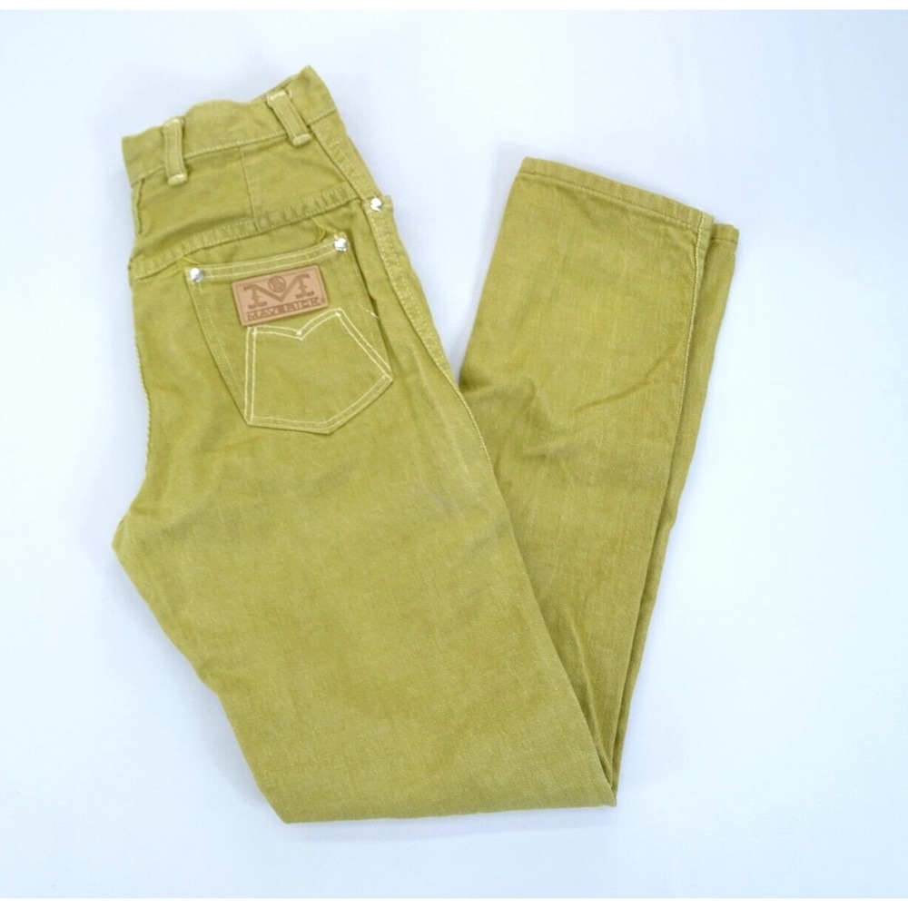 Maverick Jeans‎ Womens 7/8 Slim Mustard Yellow Vintage 70s High Waist USA Retro